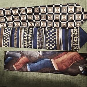 Elegant Geometric Patterned Ties Set